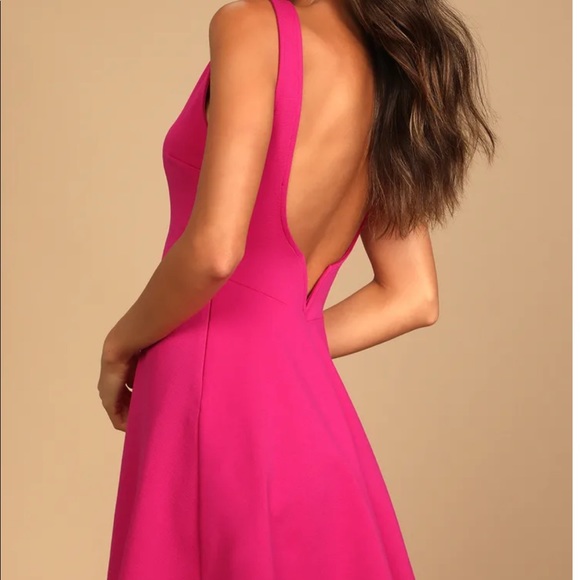 Lulus fuchsia size L skater dress - Picture 2 of 2